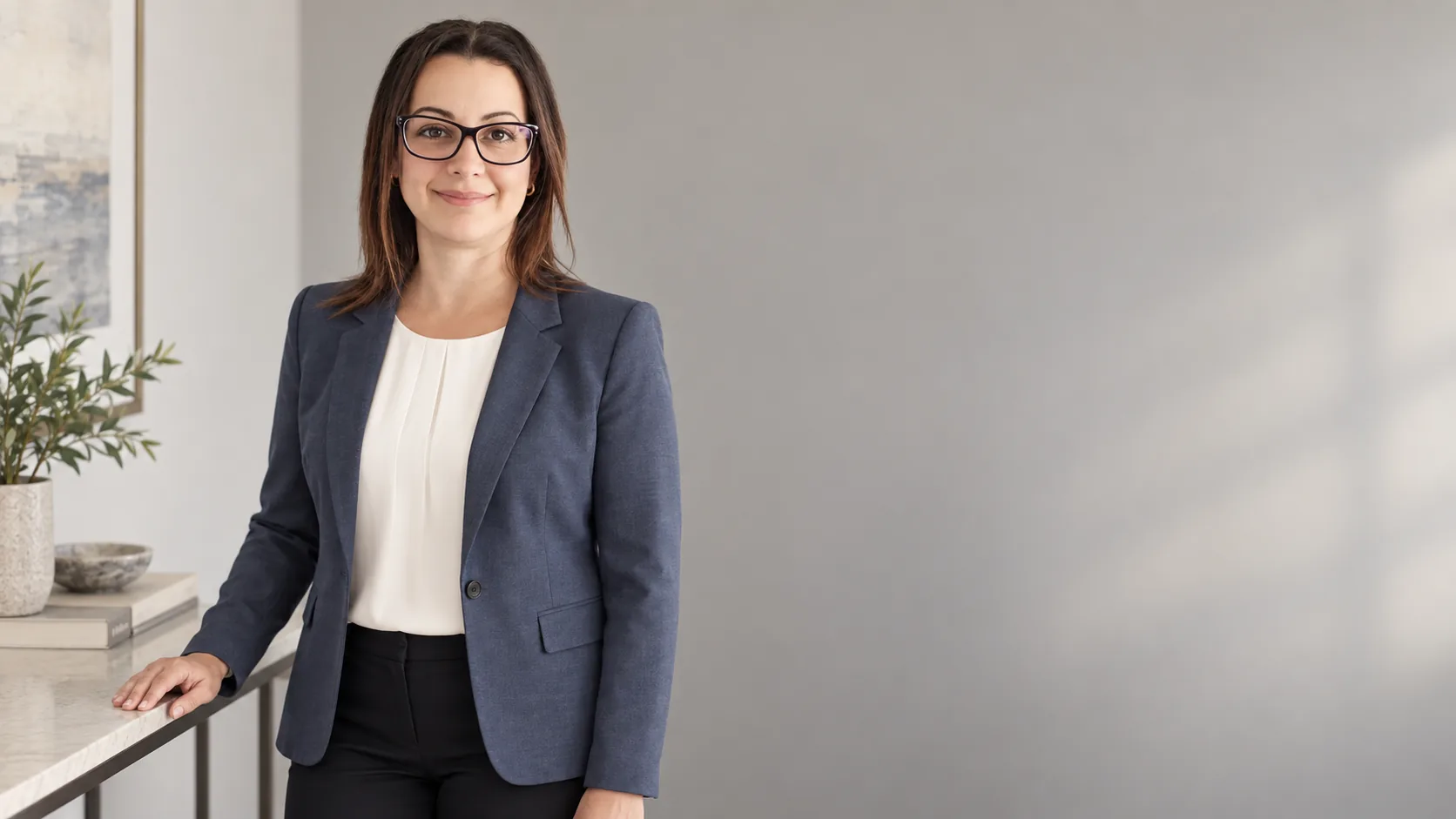 Michelle Newman, Managing Director of CAQA Groups, poses confidently in a business suit.