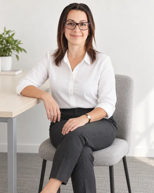 Michelle Newman, Managing Director at CAQA Groups, sits confidently in an office setting.